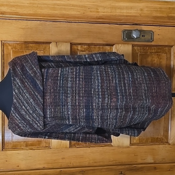 I.N. Studio Blue and Gray Shrug Sweater with Cowl Neck L - Picture 5 of 6